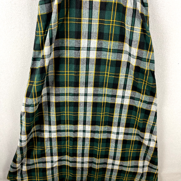 Vintage Tartan Ruffle Pinafore Dress Womens XS Maxi Plaid Scottish Academia Twee - Picture 3 of 16